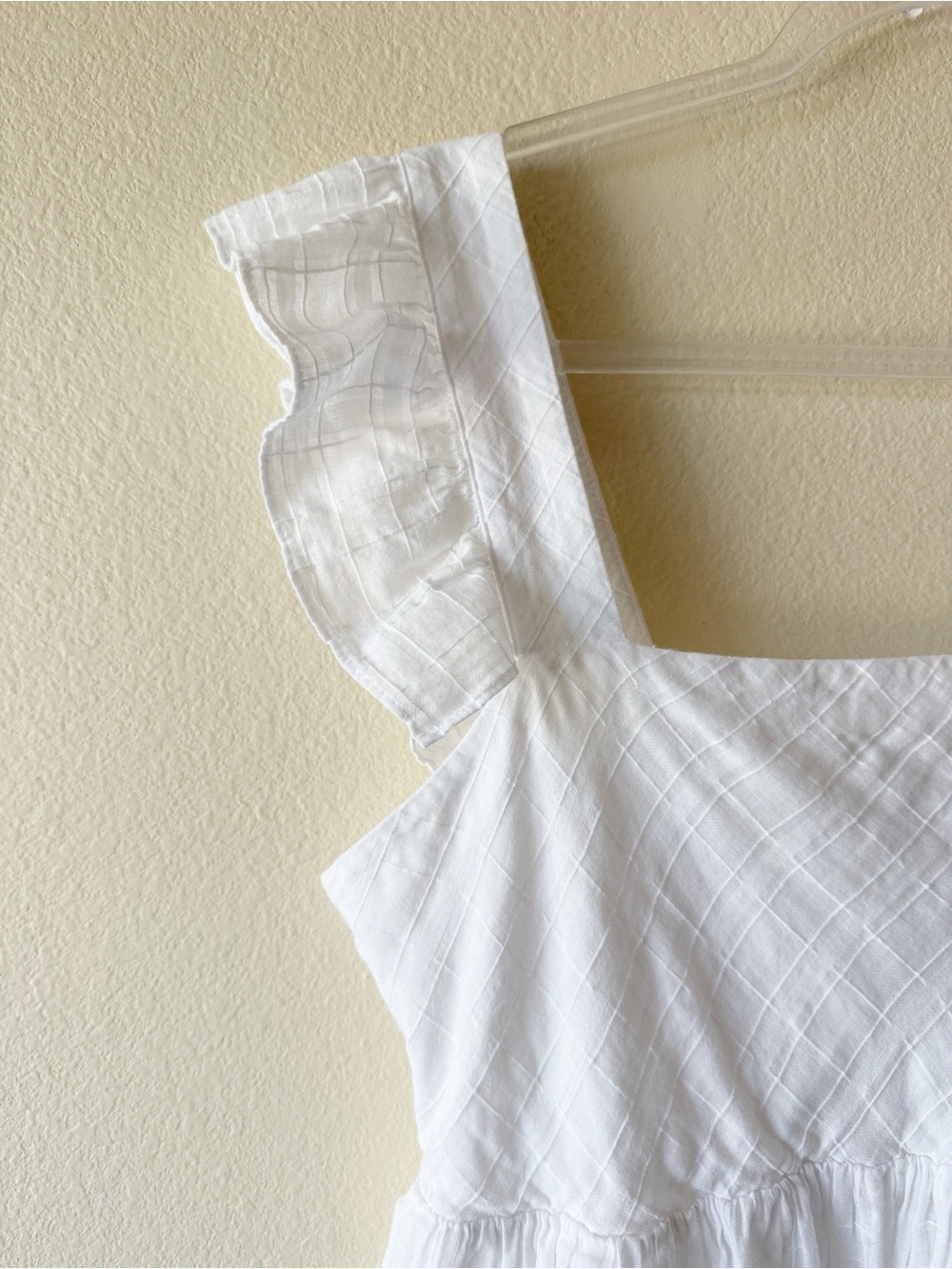 Vineyard Vines White 100% Cotton Ruffle Sleeve Babydoll Mini Dress Size Medium - Picture 4 of 12